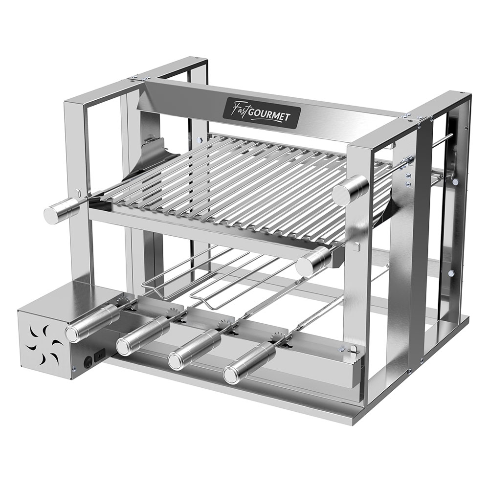 111 - Elevatria Gourmet c/1 grelha e 4 espetos 