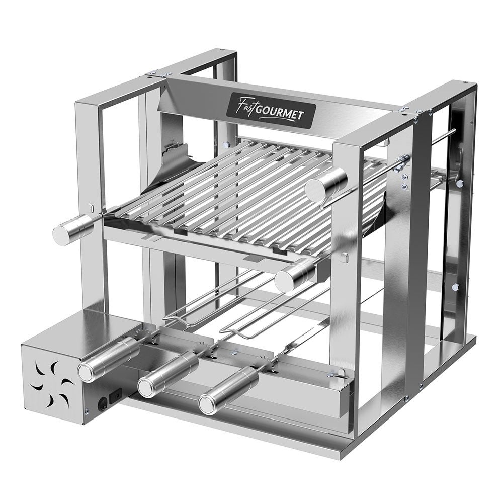 110 - Elevat�ria Gourmet c/1 grelha e 3 espetos 