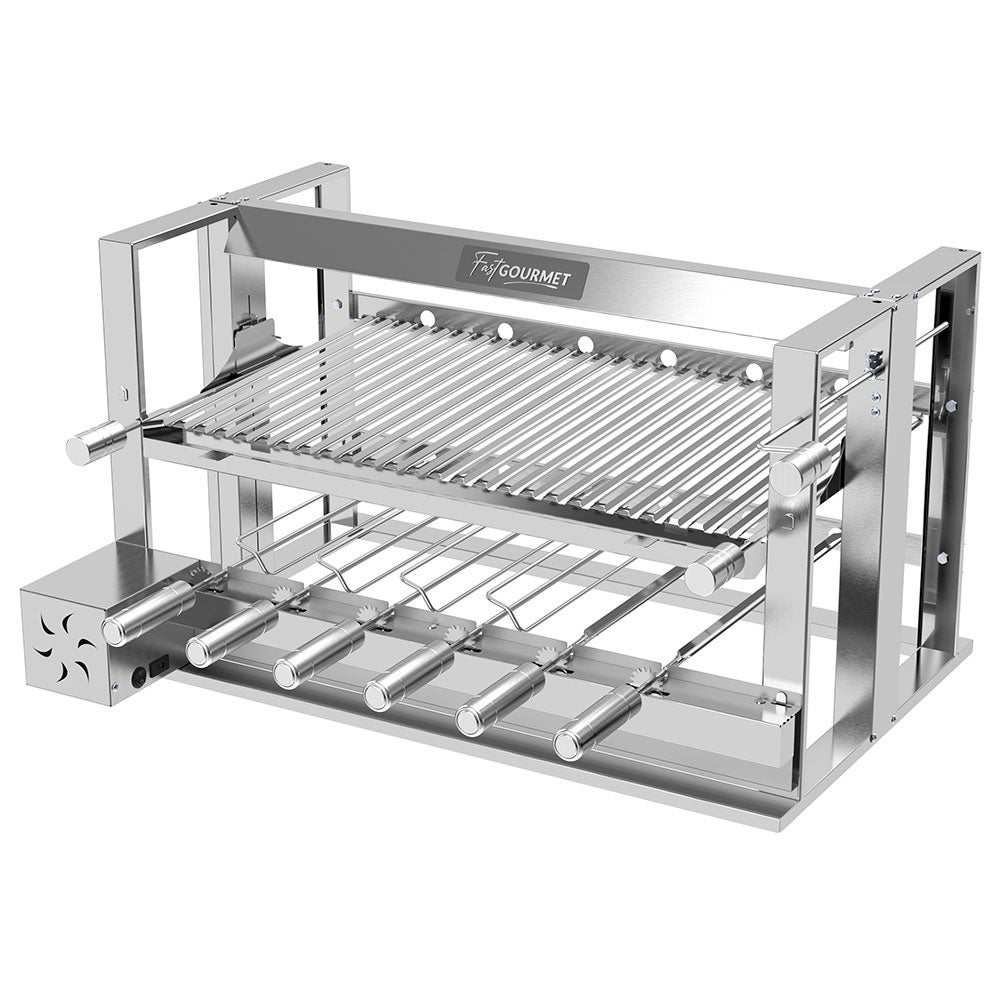 113 - Elevat�ria Gourmet c/1 grelha e 6 espetos 